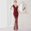 Sexy Black Beading Sequins Evening Dresses 2022 Trumpet / Mermaid V-Neck Sleeveless Floor-Length / Long Evening Party Formal Dresses