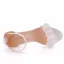 Sexy White Lace Flower Pearl Wedding Shoes 2023 Ankle Strap 7 cm Stiletto Heels Open / Peep Toe Wedding Sandals High Heels