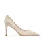Elegant Ivory Leather Lace Wedding Shoes 2024 Wedding 6 cm Stiletto Heels Pointed Toe Pumps High Heels
