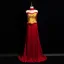 Chinese style Red Beading Appliques Prom Dresses 2026 A-Line / Princess Strapless Sleeveless Backless Sweep Train Evening Party Formal Dresses
