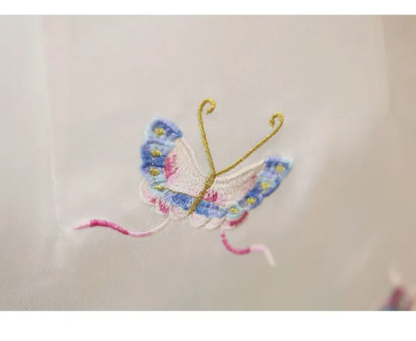 Chinese style White Embroidered Butterfly Tea-length Cheongsam 2026 Trumpet / Mermaid High Neck Cap Sleeves