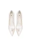 Élégant Ivoire Satin Perle Chaussure De Mariée 2024 8 cm Talons Aiguilles À Bout Pointu Mariage Escarpins Talons Hauts