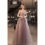 Charming Purple Ruffle Prom Dresses 2022 A-Line / Princess Strapless Sleeveless Backless Floor-Length / Long Prom Formal Dresses