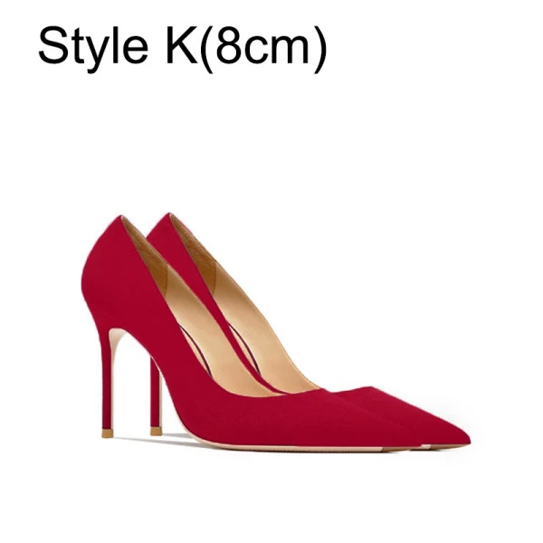 Schöne Rot Wildleder Büro OL Pumps 2024 12 cm Stilettos Spitzschuh Pumps Hochhackige