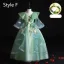 Flower Fairy Sage Green Appliques Lace Flower Birthday Flower Girl Dresses 2024 Ball Gown V-Neck Bell sleeves Court Train Flower Girl Dresses