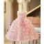 Flower Fairy Blushing Pink Appliques Sequins Birthday Flower Girl Dresses 2024 Ball Gown Scoop Neck Sleeveless Backless Short