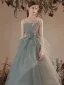 Charming Sage Green Prom Dresses 2022 A-Line / Princess Spaghetti Straps Sleeveless Backless Beading Floor-Length / Long Prom Formal Dresses