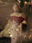 Sexy Rougissant Rose Fendue devant Robe De Soirée 2023 Trompette / Sirène De l'épaule Noeud Manches Courtes Dos Nu Thé Longueur Robe De Ceremonie