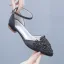 Chic / Beautiful Dark Green Rhinestone Prom Flat Womens Shoes Womens Sandals 2024 Ankle Strap Pointed Toe Sandals
