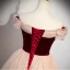 Chic / Beautiful Burgundy Rhinestone Tassel Prom Dresses 2023 2022 A-Line / Princess Off-The-Shoulder Sleeveless Backless Floor-Length / Long Prom Formal Dresses