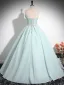 Chic / Beautiful Mint Green Prom Dresses 2024 A-Line / Princess Strapless Sleeveless Backless Floor-Length / Long Prom Formal Dresses