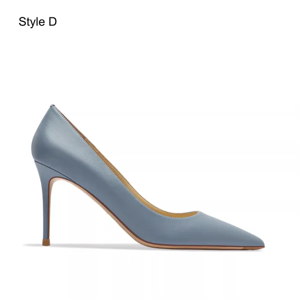 Chic / Beautiful Nude Leather Handmade  Evening Party Pumps 2024 8 cm Stiletto Heels Pointed Toe Pumps High Heels