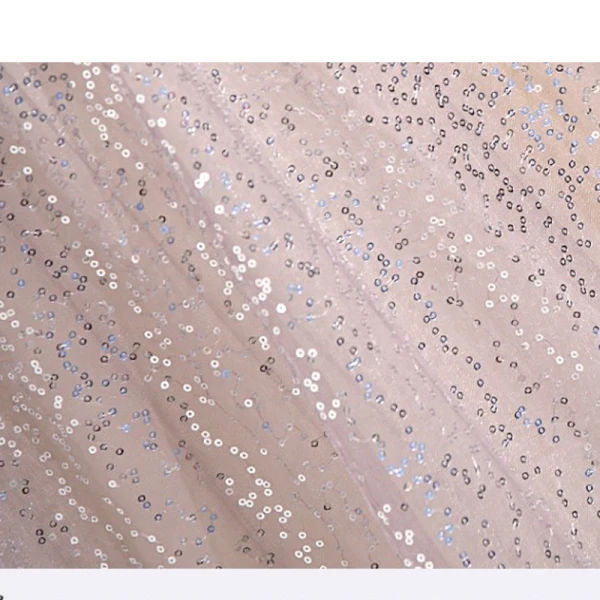 Sparkly Silver Sequins Prom Dresses 2023 A-Line / Princess V-Neck Short Sleeve Backless Pearl Tassel Floor-Length / Long Prom Formal Dresses