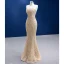 Haut de Gamme Kaki Perlage Paillettes Satin Robe De Soirée 2022 Trompette / Sirène Une épaule Sans Manches Dos Nu Chapel Train Soirée Robe De Ceremonie