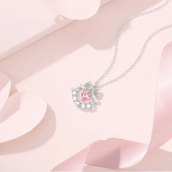 Lovely Silver Sterling Silver Prom Bow Necklaces Accessories 2023