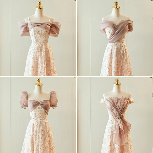Simple Rougissant Rose Fleur Robe Demoiselle D'honneur 2024 Princesse Manches Courtes Thé Longueur Dos Nu
