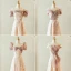 Simple Rougissant Rose Fleur Robe Demoiselle D'honneur 2024 Princesse Manches Courtes Thé Longueur Dos Nu