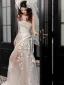 Charming White Appliques Lace Flower Satin Wedding Dresses 2024 A-Line / Princess One-Shoulder Sleeveless Backless Floor-Length / Long Wedding