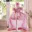 Flower Fairy Blushing Pink Butterfly Appliques Sequins Tassel Asymmetrical Birthday Flower Girl Dresses 2025 Ball Gown Scoop Neck Puffy Short Sleeve Tulle