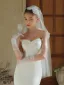 Élégant Blanche En Dentelle Fleur Voile De Mariée Gants Mariage Voile De Mariée 2025 Tulle
