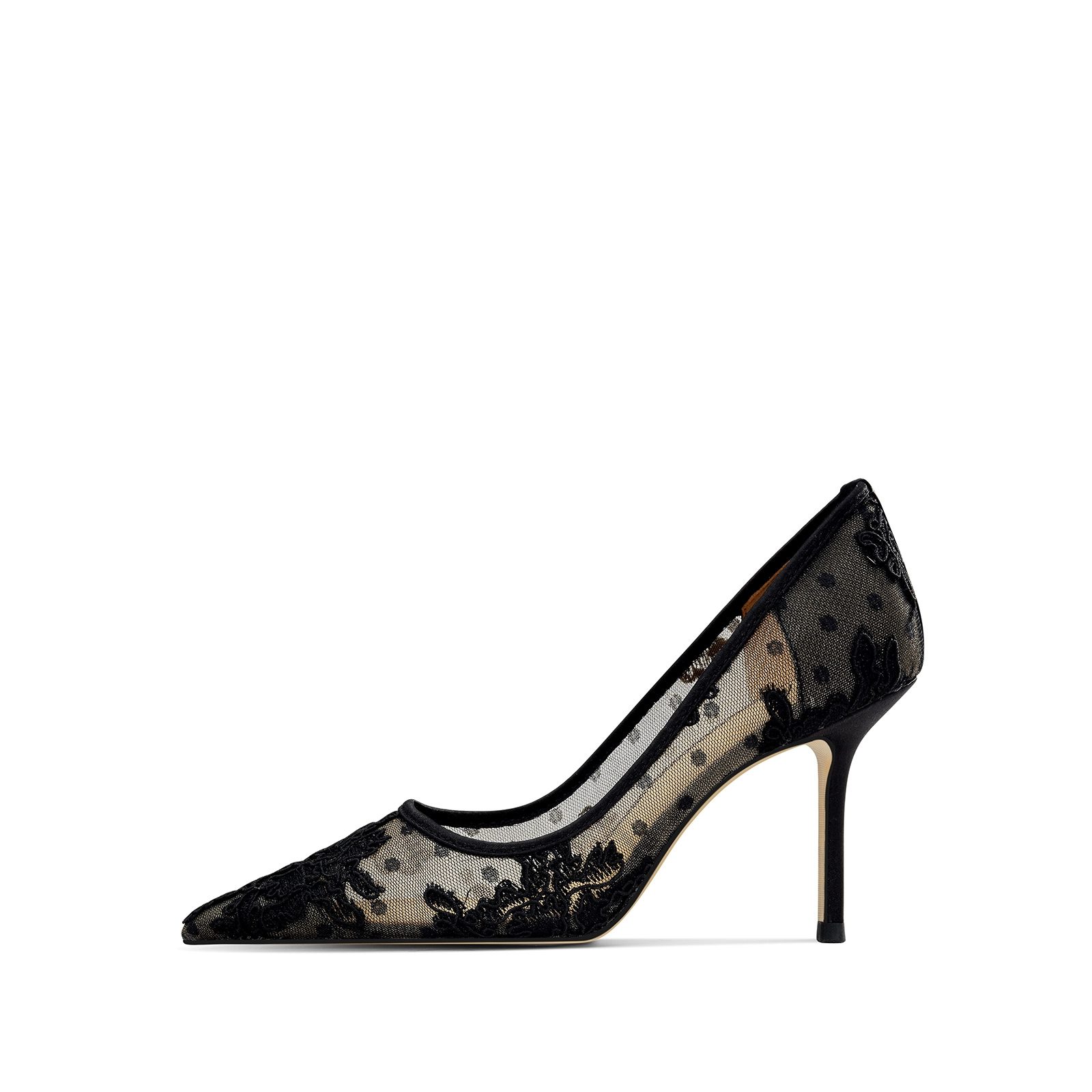 Charming Black Lace Flower See-through Evening Party Pumps Charming Black Lace Flower See-through Evening Party Pumps
