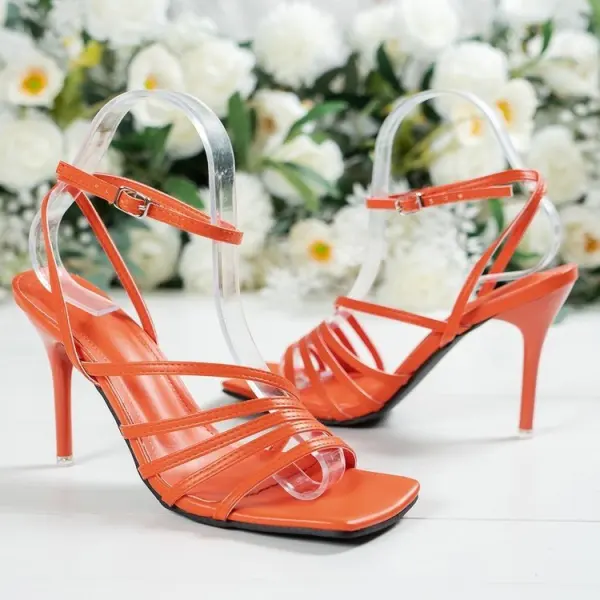 Abordable Sexy Rougissant Rose Soirée Été Sandales Femme 2022 Bride Cheville 7 cm Talons Aiguilles Peep Toes / Bout Ouvert Sandales Talons Hauts
