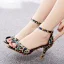 Sexy Noire Multi-Couleurs Faux Diamant Cocktail Sandales Femme 2023 Bride Cheville 7 cm Talons Aiguilles Peep Toes / Bout Ouvert Sandales Talons Hauts