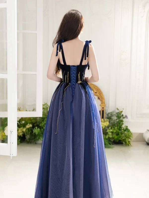 Chic / Beautiful Purple Lace Flower Prom Dresses 2025 A-Line / Princess Spaghetti Straps Sleeveless Backless Floor-Length / Long Prom Formal Dresses