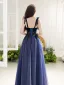 Chic / Beautiful Purple Lace Flower Prom Dresses 2025 A-Line / Princess Spaghetti Straps Sleeveless Backless Floor-Length / Long Prom Formal Dresses