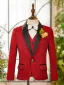 Fall Winter Red Long Sleeve Boys Wedding Suits 2025 6-piece Body Jewellery Coat Pants Shirt Tie Vest