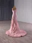 High End Rosa Ballkleider 2025 Meerjungfrau One-Shoulder Ärmellos Rückenfreies Sweep / Pinsel Zug Festliche Kleider