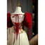 Elegant Burgundy Printing Prom Dresses 2022 A-Line / Princess Square Neckline Short Sleeve Backless Bow Floor-Length / Long Formal Dresses