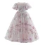 Bling Bling Blushing Pink Beading Sequins Lace Flower Birthday Flower Girl Dresses 2024 Ball Gown Scoop Neck Puffy Short Sleeve Floor-Length / Long