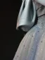 Chic / Beautiful Sky Blue Beading Pearl Sequins Prom Dresses 2025 A-Line / Princess Off-The-Shoulder Short Sleeve Backless Floor-Length / Long Prom Formal Dresses