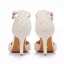 Elegant Beige Pearl Womens Shoes 2025 Ankle Strap 9 cm Stiletto Heels Wedding Pointed Toe High Heels Heels