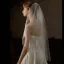 Elegant White Pearl Bridal Wedding Veils 2025 Wedding Tulle