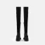 Fashion Beige Street Wear Winter Knitting Womens Boots 2023 6 cm Thick Heels Round Toe Boots