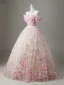 Blumenfee Rosa Perle Applikationen Ballkleider 2026 Ballkleid Off Shoulder Kurze Ärmel Rückenfreies Lange Festliche Kleider