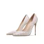 Elegante Abrikoos / Beige Gevlekte Satijn Gala Pumps 2022 Leer 10 cm Naaldhakken / Stiletto Spitse Neus Pumps Hoge Hakken