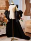 Fashion Black Handmade  Satin Bow Short Sleeve Prom shawl 2025