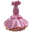 Unusual Candy Pink Cascading Ruffles Prom Dresses 2022 Trumpet / Mermaid Strapless Flower Sleeveless Backless Floor-Length / Long Prom Formal Dresses