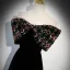 Elegante Schwarz Samt Pailletten Abendkleider 2023 A Linie Bandeau Ärmellos Rückenfreies Lange Abend Festliche Kleider