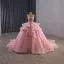 Luxury / Gorgeous Candy Pink Handmade  Beading Lace Flower Appliques Pearl Sequins Corset Prom Dresses 2025 Ball Gown V-Neck Sleeveless