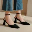 Chic / Beautiful Black Street Wear Womens Sandals 2023 Ankle Strap 7 cm Thick Heels Pointed Toe Sandals High Heels