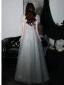 Bling Bling Grey Sequins Prom Dresses 2023 A-Line / Princess V-Neck Short Sleeve Backless Floor-Length / Long Prom Formal Dresses