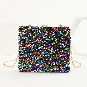 Glitzernden Multifarben Pailletten Cocktail Clutch Tasche 2023