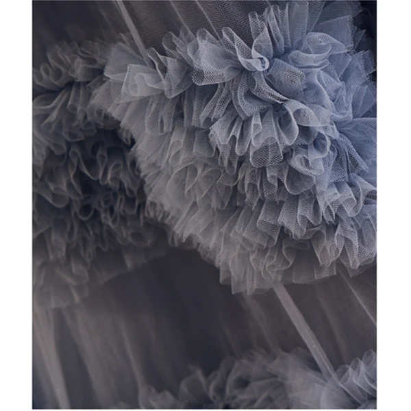 High End Meeresblau Fallende Rüsche Perlenstickerei Pailletten Ballkleider 2023 A Linie Spaghettiträger Kurze Ärmel Rückenfreies Sweep / Pinsel Zug Festliche Kleider