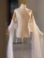 Modest / Simple White Handmade  Tulle shawl Jackets & wraps 2024