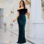 Chic / Beautiful Ink Blue Sequins Evening Dresses 2022 Trumpet / Mermaid Zipper Up at Side Off-The-Shoulder Sleeveless Backless Floor-Length / Long Evening Party Formal Dresses