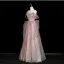 Scintillantes Haut de Gamme Rougissant Rose Faux Diamant Paillettes Robe De Soirée 2025 Princesse Bustier Sans Manches Dos Nu Longue Soirée Robe De Ceremonie